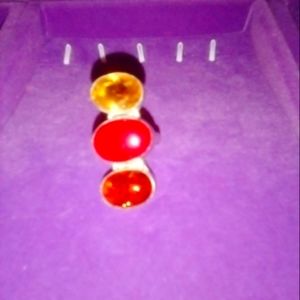 CORAL AND AMBER RING